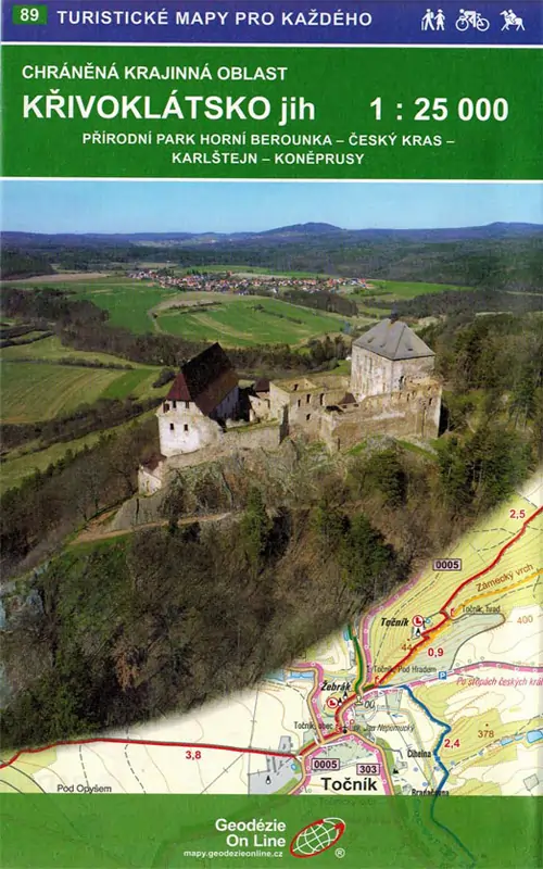 Wanderkarte Krivoklatsko-Süd