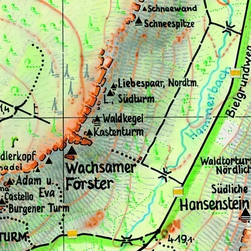 Wanderkarte Bielatal Detail 2