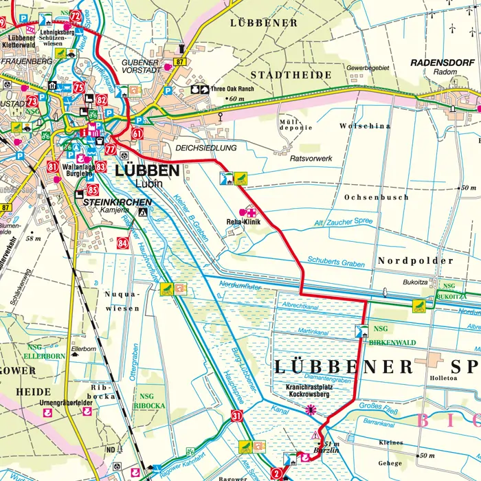 Wanderkarte_Spreeradweg Detail