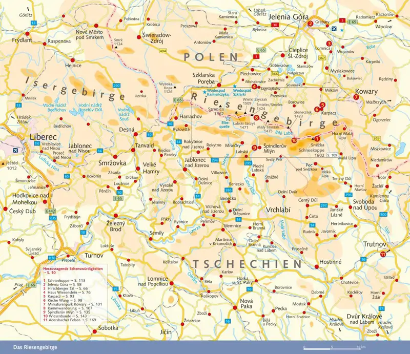 Detailkarte Riesengebirge Jelenia Gora