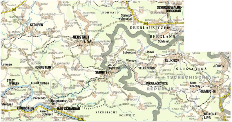 Wanderkarte Sebnitz Detail