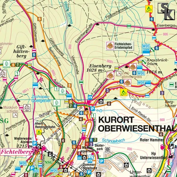 Wanderkarte NP Oberwiesenthal Detail