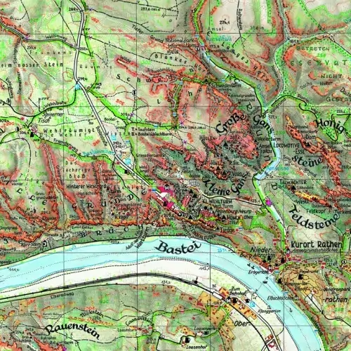 Wanderkarte Bastei Detail 1