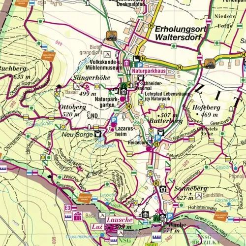 Wanderkarte NP Zittauer_Gebirge Detail1