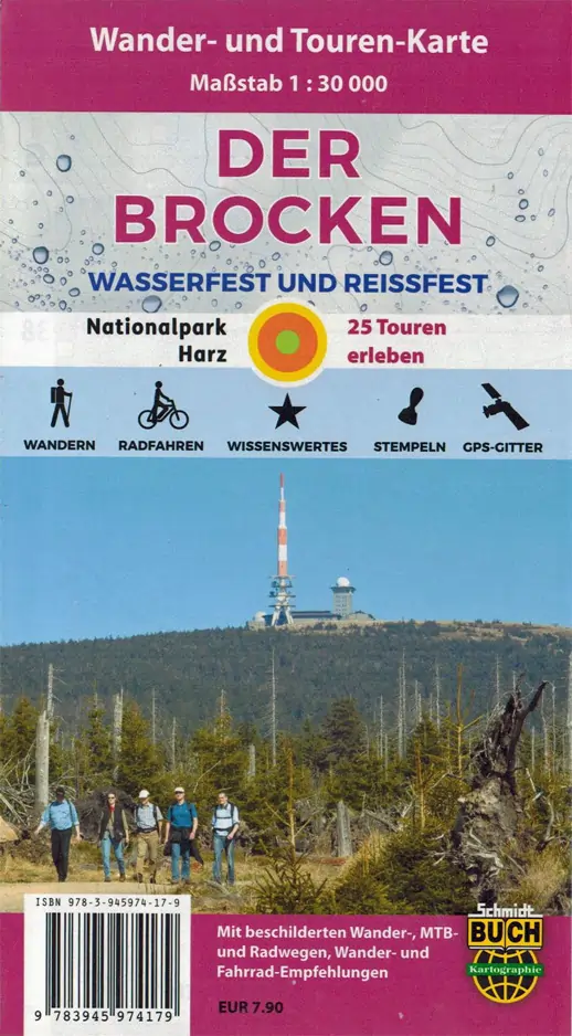 Wanderkarte Der Brocken vom Schmidt Buchverlag