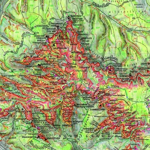 Wanderkarte Schrammsteine Detail 2